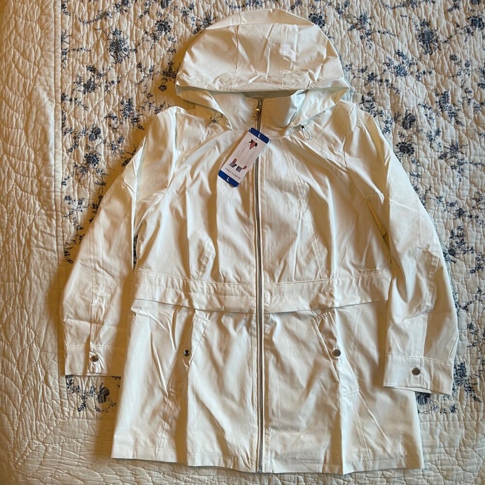 NWT Vince Camuto Off-White lightweight hooded jacket, Size L
